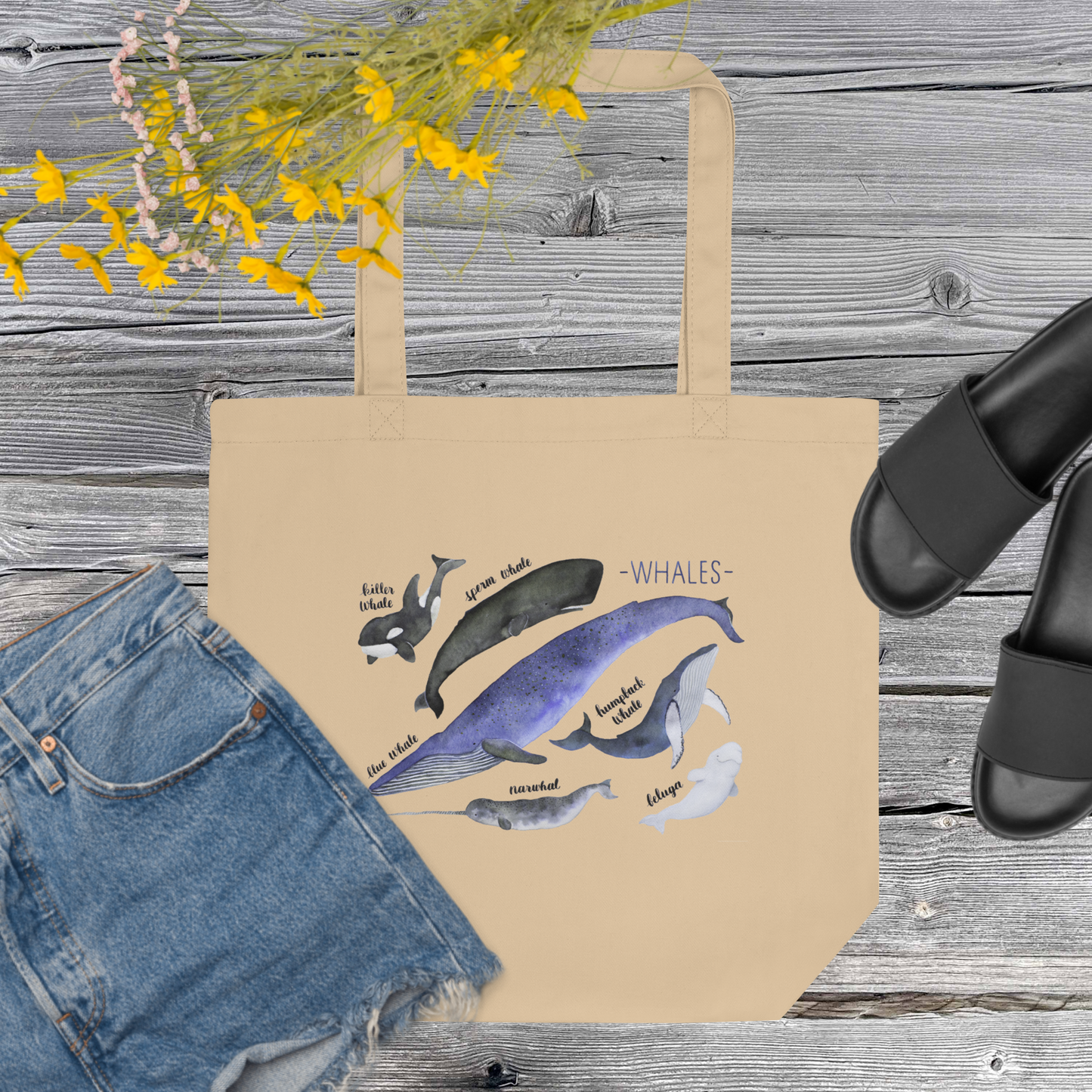 Whales of the World — Organic Cotton Tote Bag