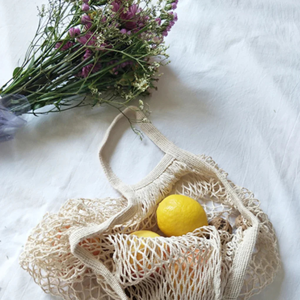 Eco-Friendly Reusable Cotton Mesh Tote Bags – Washable Grocery & Market Bags for Fruits, Vegetables, and Daily Shopping (1/2pcs)