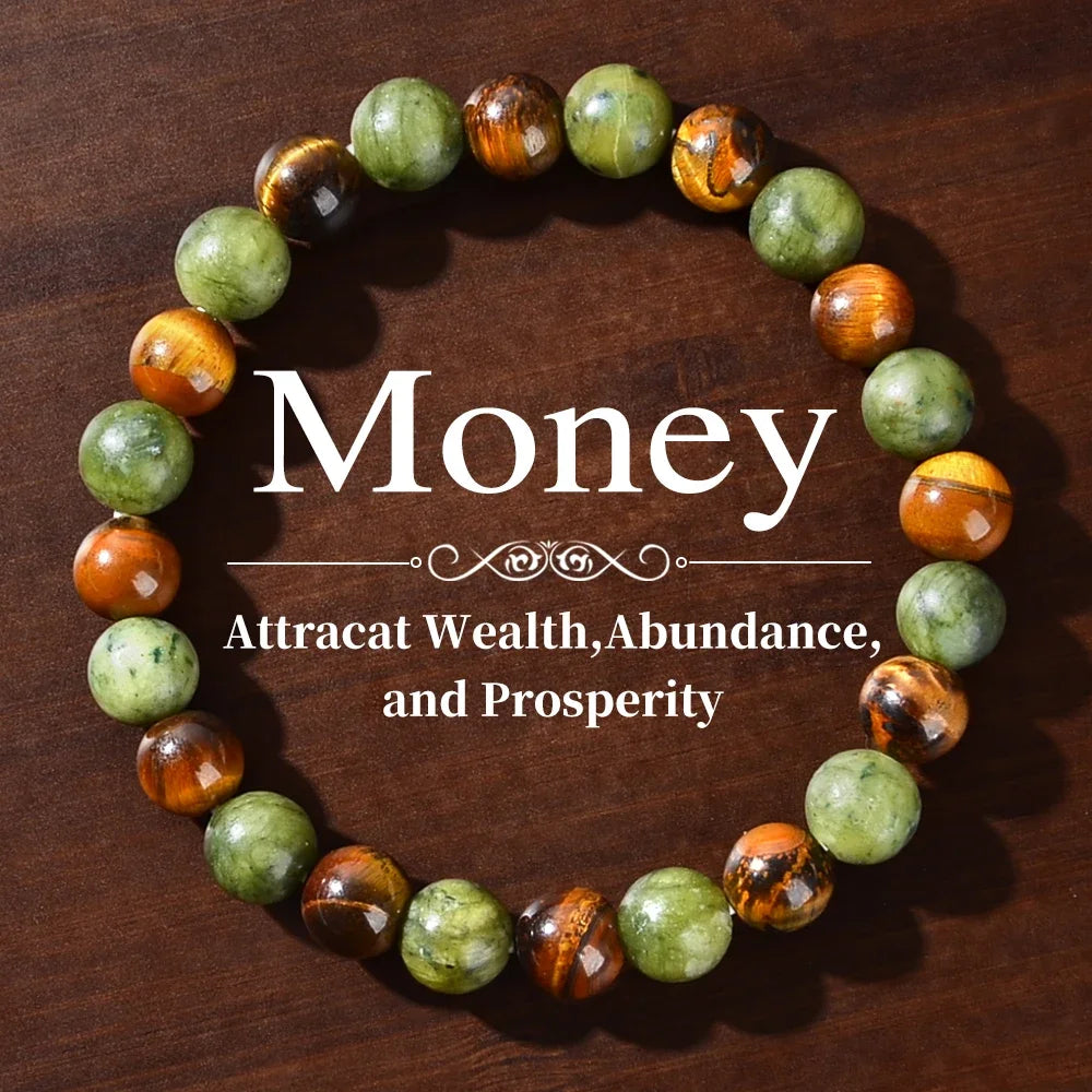 Natural Healing Stone Intention Bracelets – Chakra, Anxiety Relief, Prosperity, Grounding, and Emotional Balance