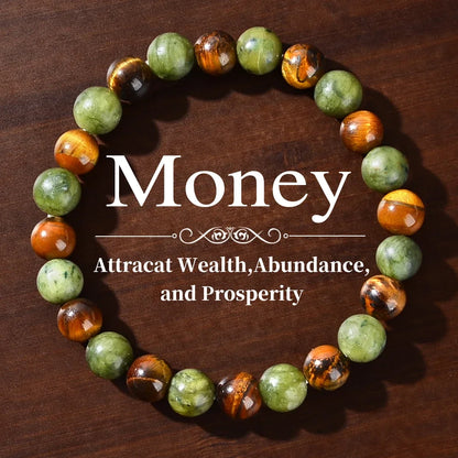 Natural Healing Stone Intention Bracelets – Chakra, Anxiety Relief, Prosperity, Grounding, and Emotional Balance